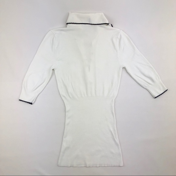 Bebe Logo Fitted Knit Polo Shirt - Picture 2 of 8